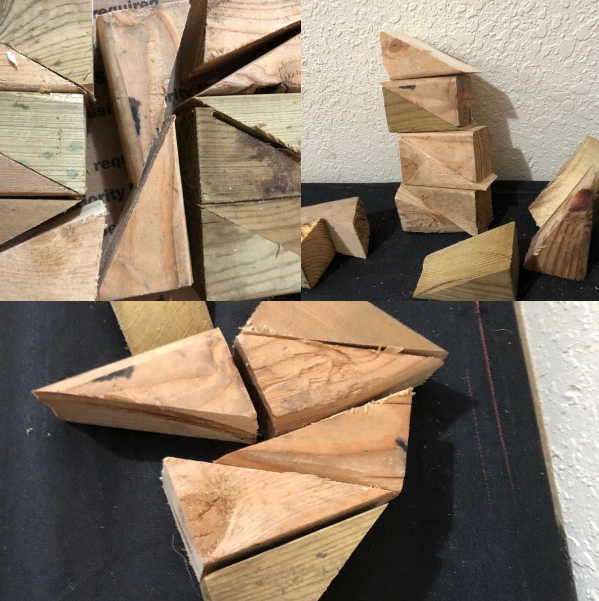 Wood Wedges for Splitting & Spacing - Pine Utility Shims - DIY, Woodworking & Craft Wedges - Upcycled Wood - 14 Pack