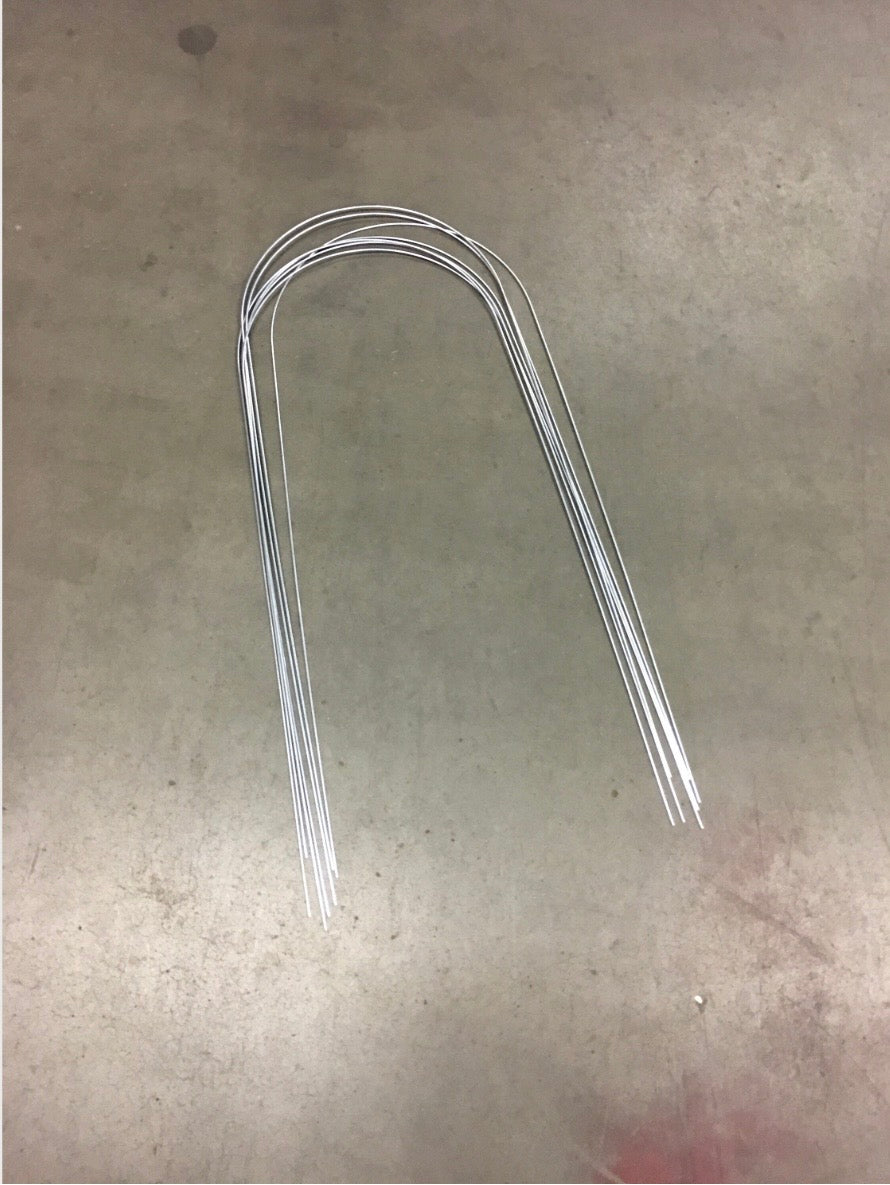 Garden Fence Hoops – Decorative Plant Border Stakes – Galvanized Steel - 18”x4” - (Set of 6)