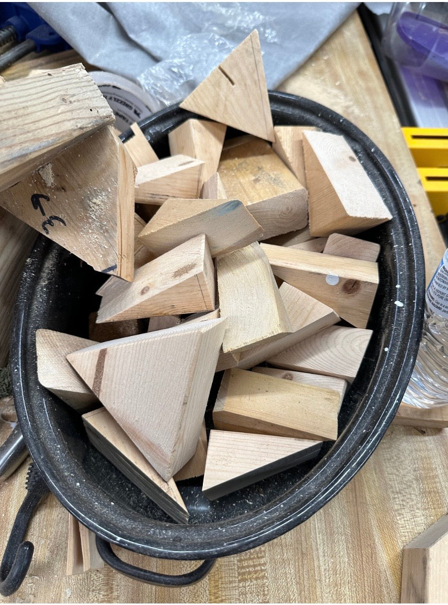 Wood Wedges for Splitting & Spacing - Pine Utility Shims - DIY, Woodworking & Craft Wedges - Upcycled Wood - 14 Pack